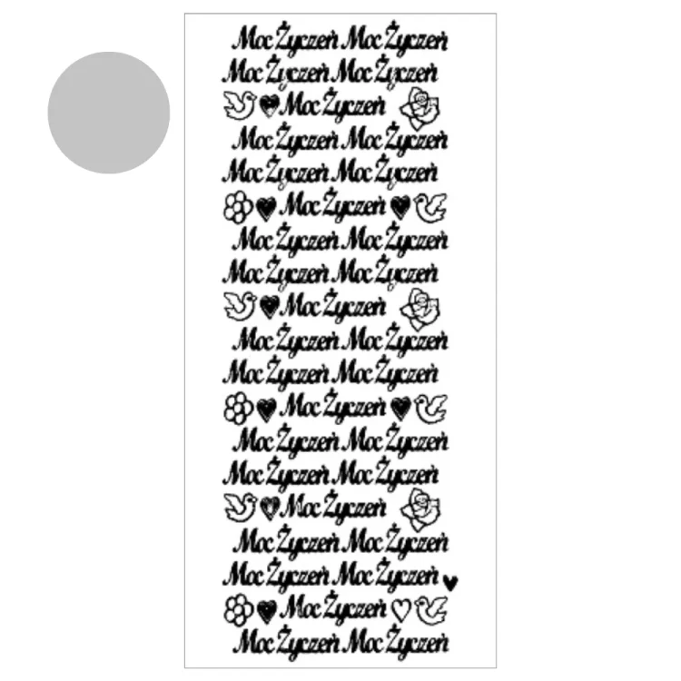 Naklejka ażurowa Moc Życzeń Serduszka Srebrna