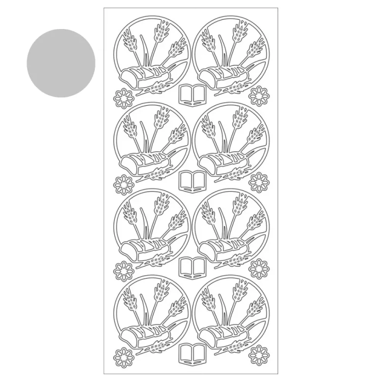 Naklejka ażurowa Chleb ze zbożem Srebrna