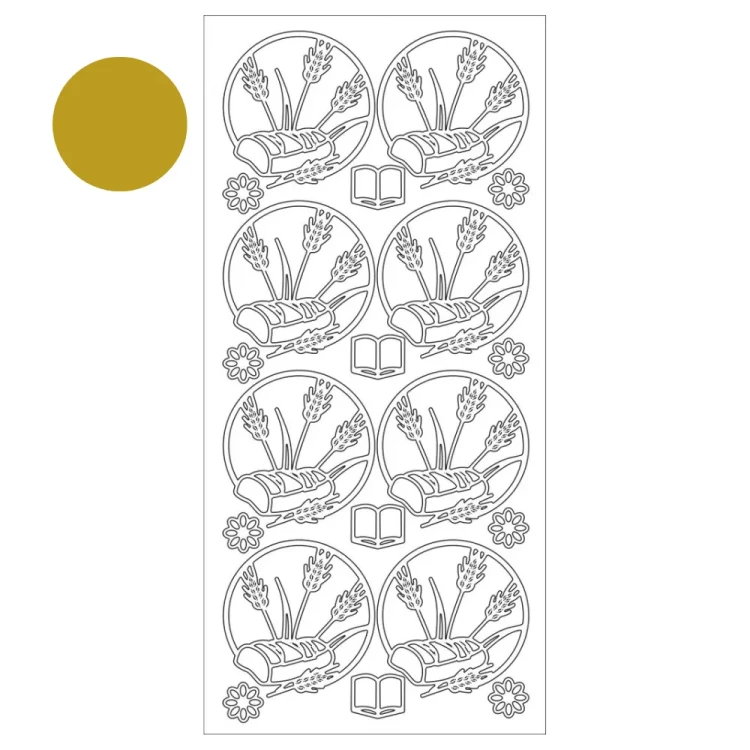 Naklejka ażurowa Chleb ze zbożem Złota