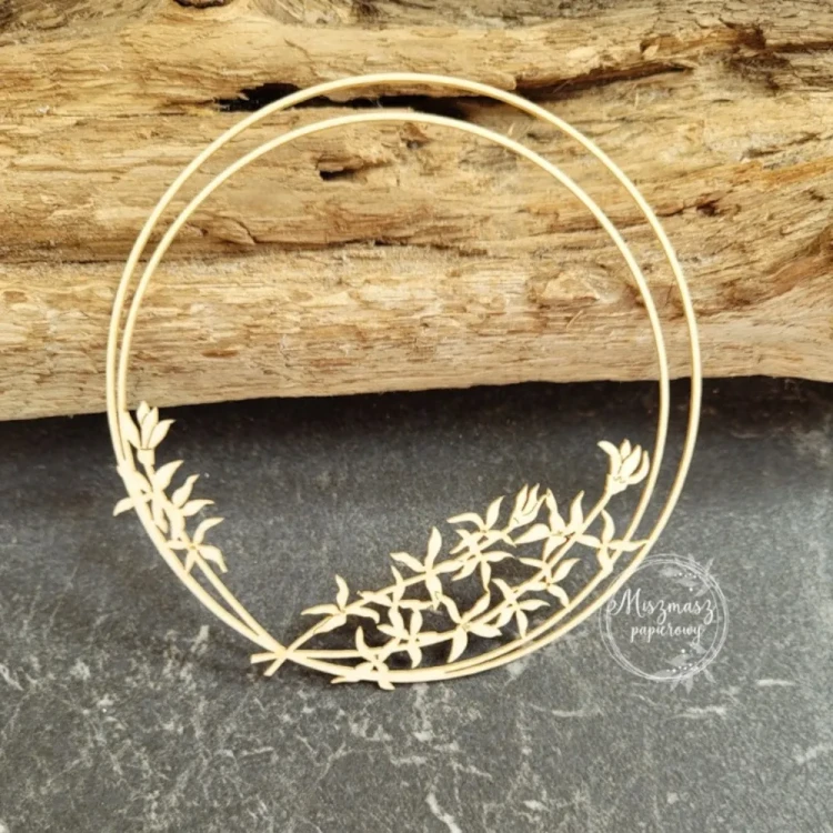 Ramka z forsycją – tekturka ozdobna