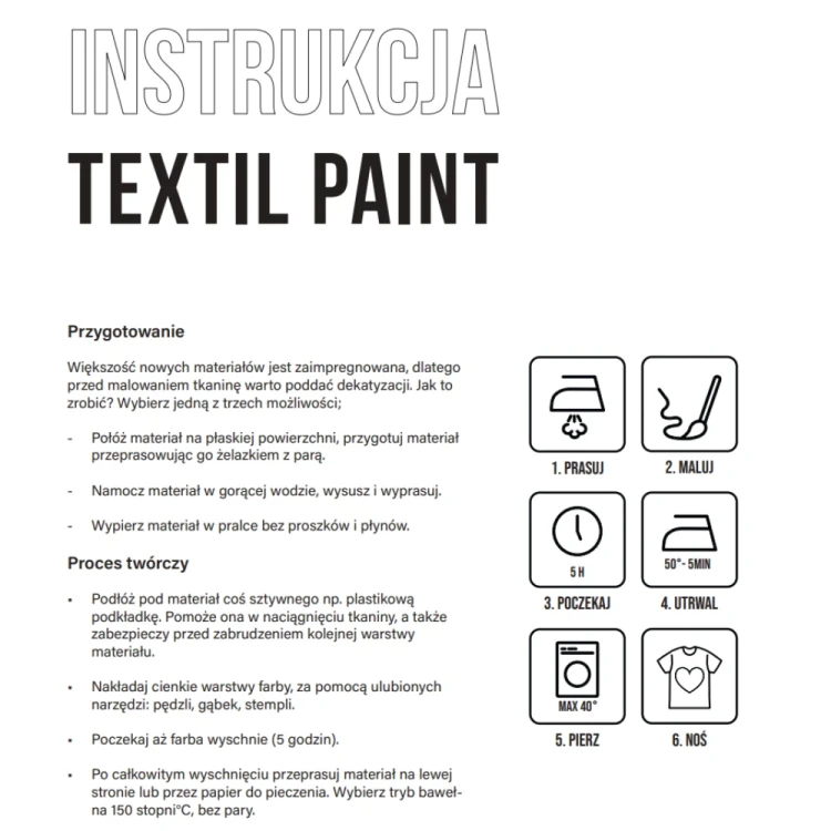 Instrukcja malowania farbami Textil Paint