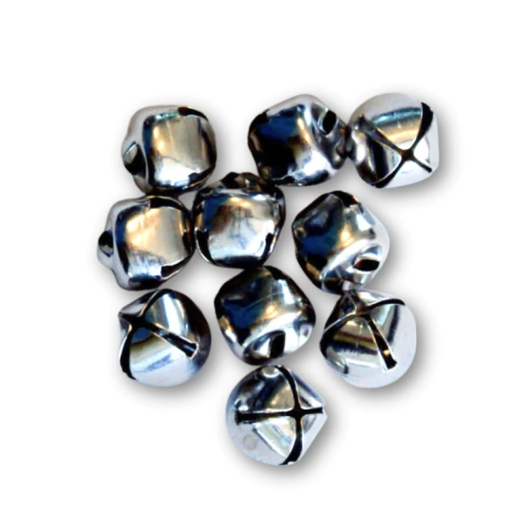 Dzwoneczki metalowe 10 sztuk Srebrne