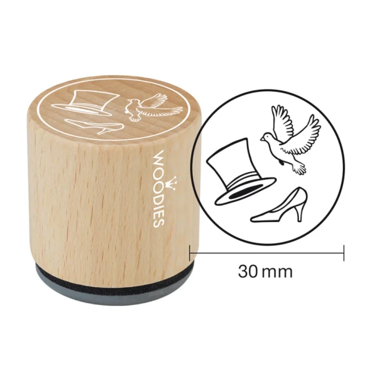 Ślub Stempel drewniany Woodies 3 cm