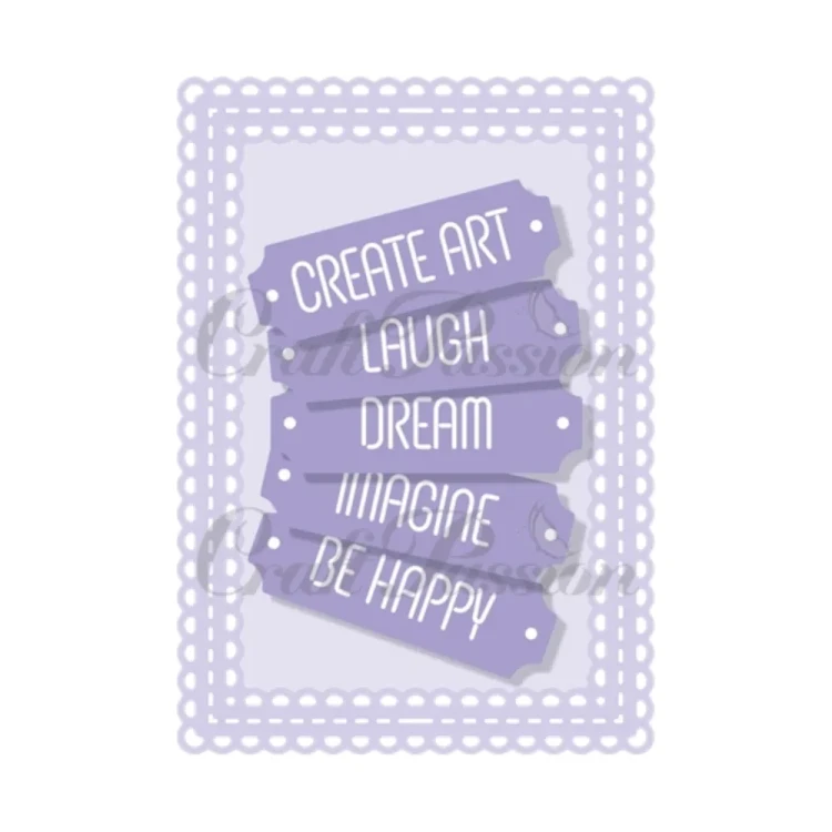 ATC Ramka Ażurowa i Napis Zestaw wykrojników do papieru Craft Passion