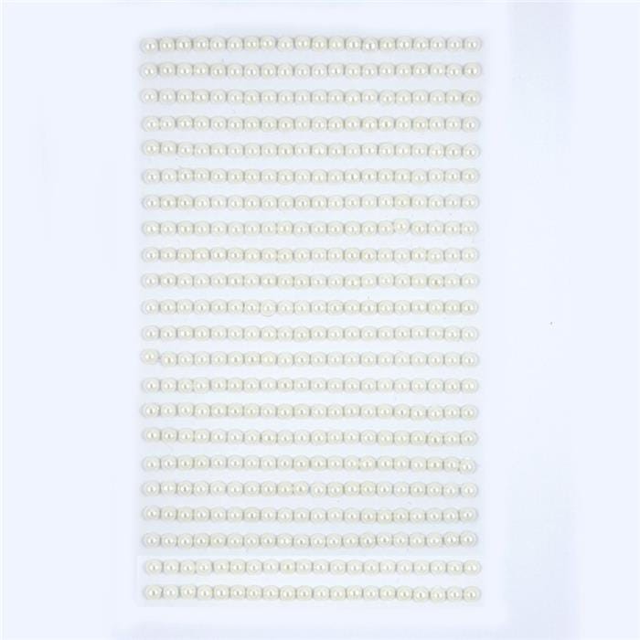 Perełki samoprzylepne 4mm Kość Słoniowa 440szt.