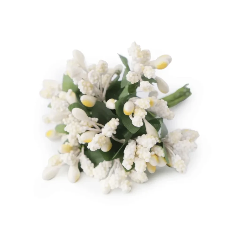 Pręciki do Kwiatków Bukiecik Kremowy 12 sztuk