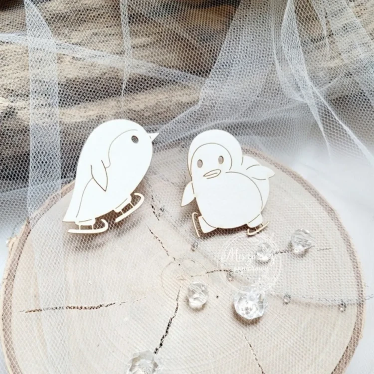 Tekturka Pingwinki na Łyżwach