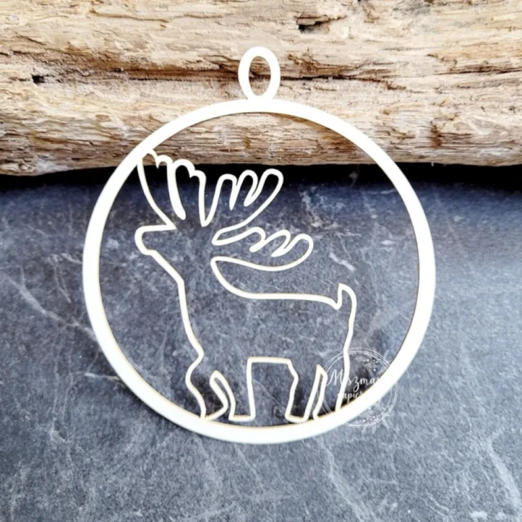 Tekturka Bombka z Łosiem Ażurowym