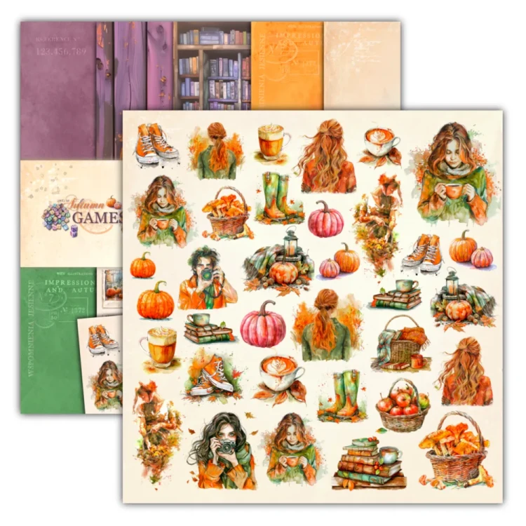 Autumn Games Lilac Papier do Scrapbookingu