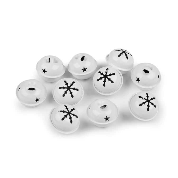 Dzwoneczki metalowe Białe 30 mm 10 sztuk