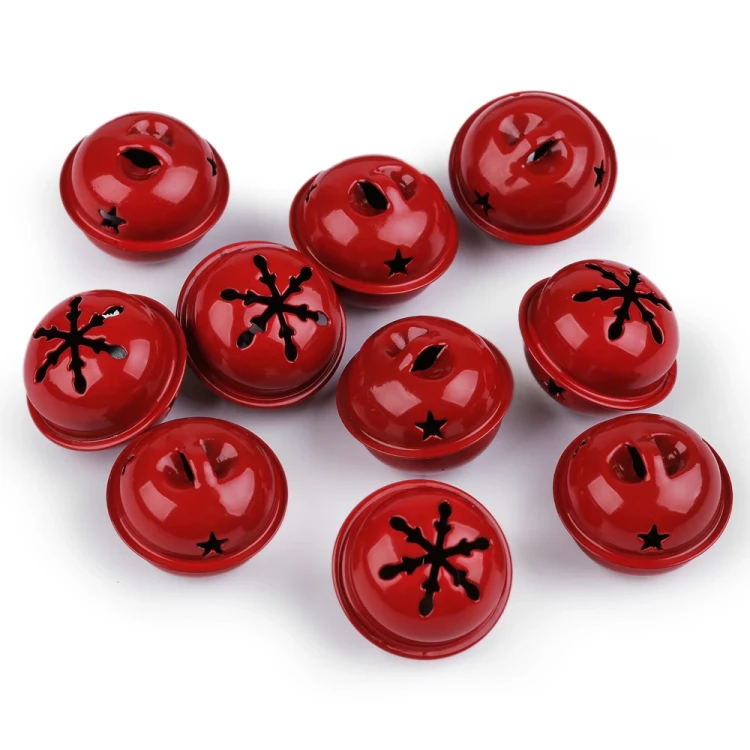 Dzwoneczki metalowe Czerwone 30 mm 10 sztuk