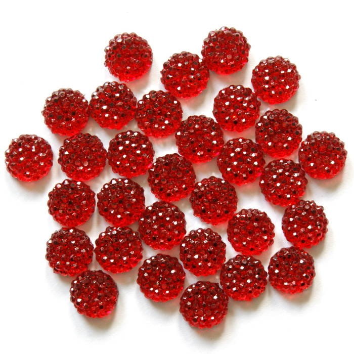 Kryształki z mikrostrukturą 10mm ok. 30szt. CZERWONY