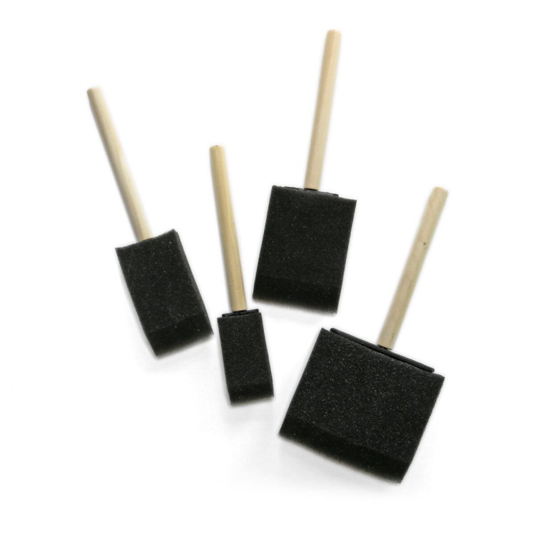 Pędzle Gąbkowe Płaskie 4 sztuki