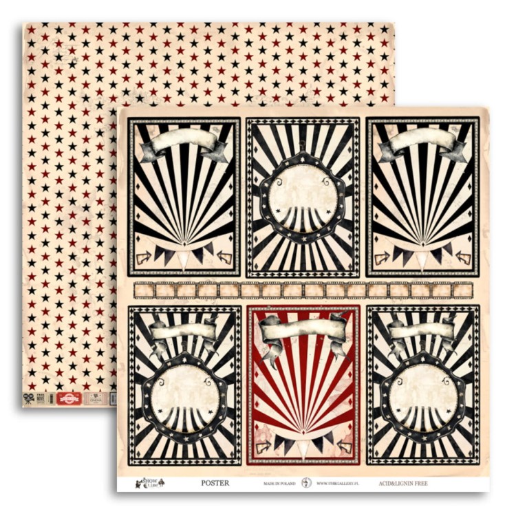 Papiery scrapbookingowe Show Time Poster - UHK Gallery - 30x30 cm