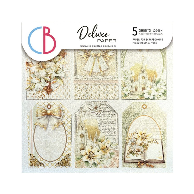 Zestaw Deluxe Blessing day Paper Pearl 15x15 cm 5 arkuszy - Ciao Bella