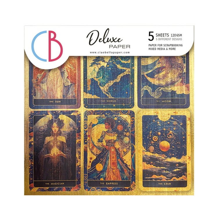 Zestaw Deluxe Celestial Paper Gold 15x15 cm 5 arkuszy - Ciao Bella