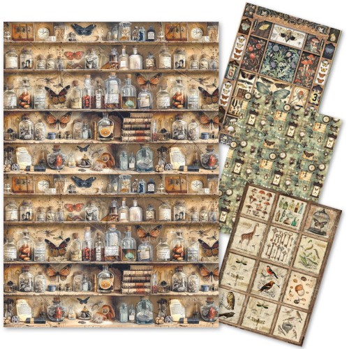 Zestaw Papierów Ryżowy A4 Mixed Cabinet of Curiosites 4 arkusze - Ciao Bella
