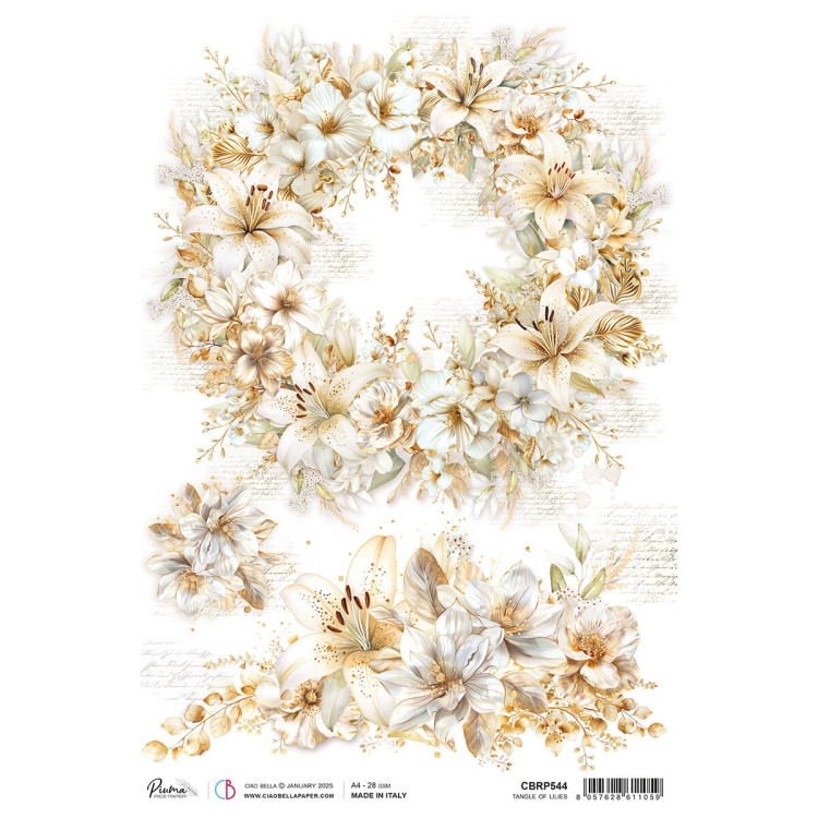 Papier Ryżowy A4 Tangle of Lilies - Ciao Bella