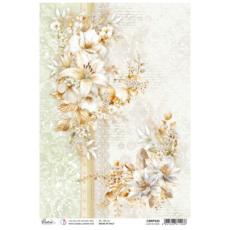 Papier Ryżowy A4 Lilies in Verse - Ciao Bella