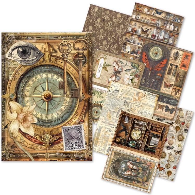 Zestaw Papierów Ryżowy A5 Mixed Cabinet of Curiosities 8 arkuszy - Ciao Bella