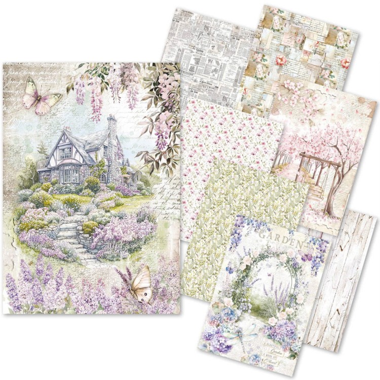 Zestaw Papierów Ryżowy A5 Mixed Secret Garden 8 arkuszy - Ciao Bella