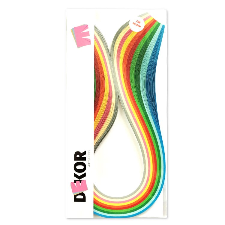 Paski do quillingu Mix 3mm 42cm 200 sztuk