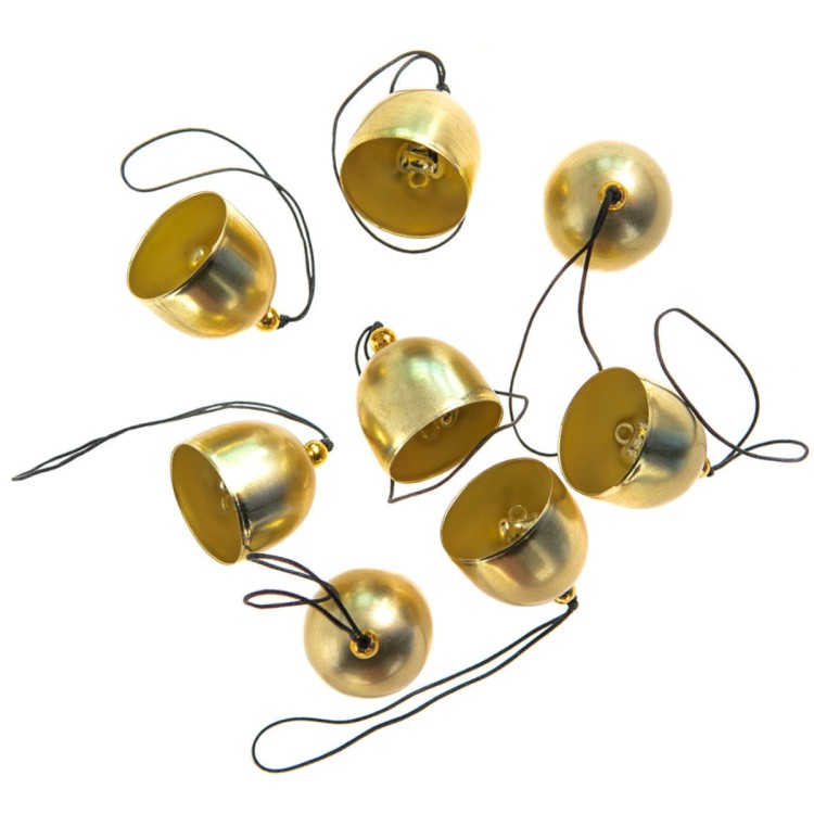 Dzwonki metalowe dekoracyjne Vintage złote 2,6 cm 8 sztuk dpCraft