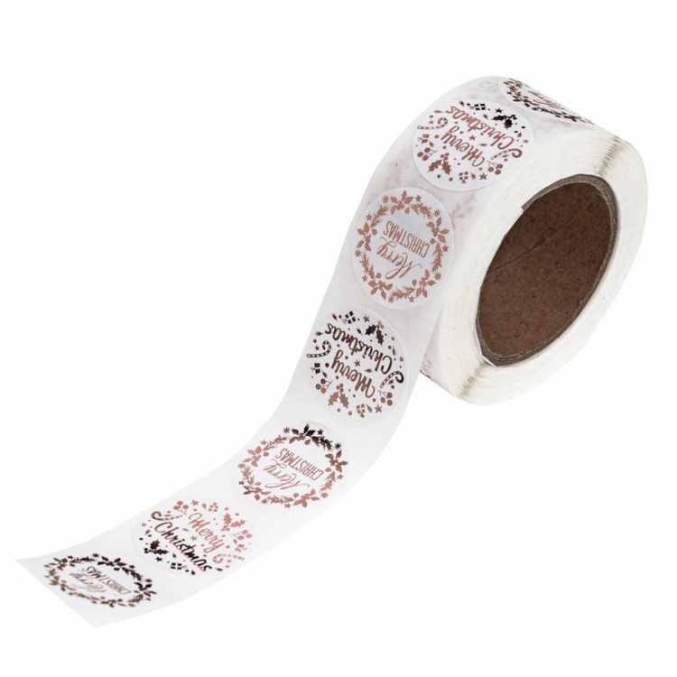 Naklejki na rolce Christmas Rose Gold 2,5 cm
