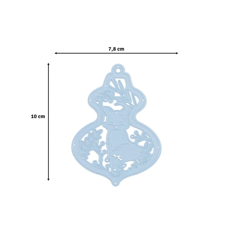 Wykrojnik Bombka Choinkowa z Liskiem - wymiary 10 x 7,8 cm