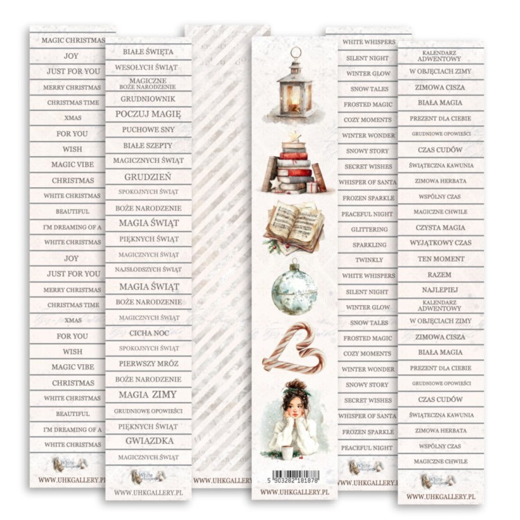 Zestaw pasków scrapbookingowych White Whispers UHK Gallery 5 x 30 cm