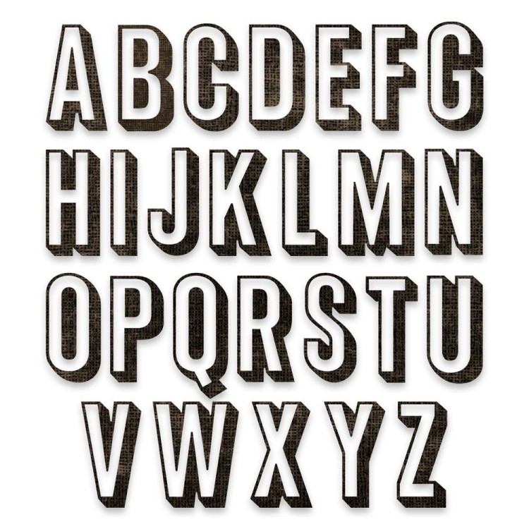 Zestaw wykrojników Thinlits Alphanumeric Shadow Upper 26szt.