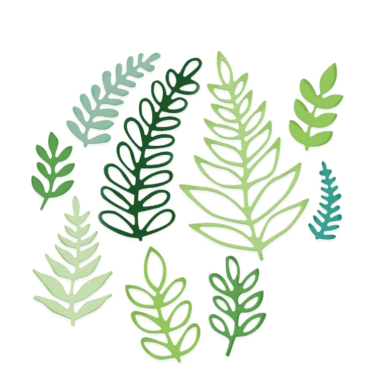 Zestaw wykrojników ozdobne gałązki 9 sztuk