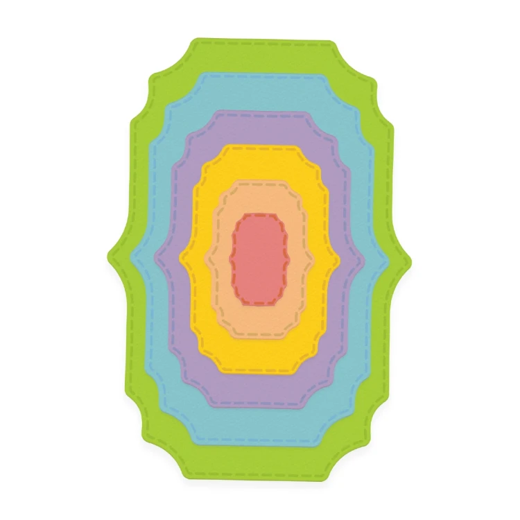 Zestaw wykrojników fantazyjne szyldy 6 sztuk