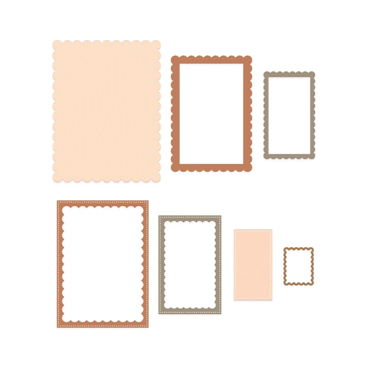 Zestaw wykrojników ramki z falbanką 7 sztuk