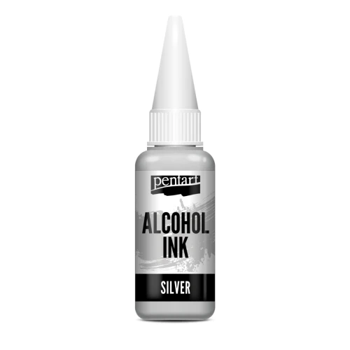 Tusz alkoholowy Metaliczny Media Ink Pentart Silver srebrny 20 ml