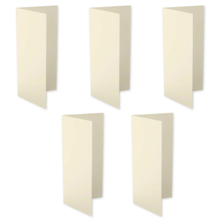 Baza do kartki DL Pozioma Kremowa 10 x 21 cm Rzeczy z Papieru 5 sztuk