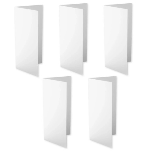 Baza do kartki DL Pozioma Biała 10 x 21 cm Rzeczy z Papieru 5 sztuk