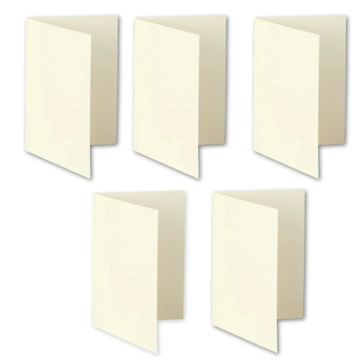 Baza do kartki A5 Kremowa 14,8 x 21cm Rzeczy z Papieru 5 sztuk