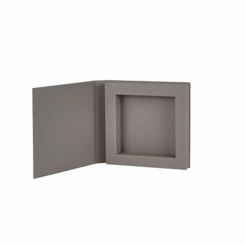 Pudełko Szare Shadow box z okładką