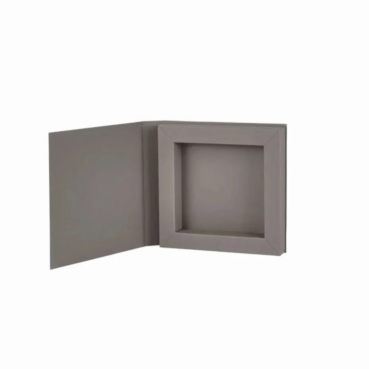 Pudełko Szare Shadow box z okładką