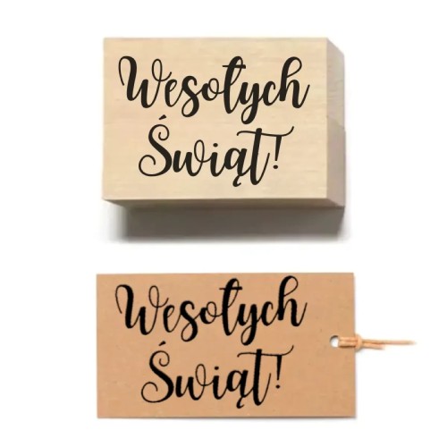 Stempel Gumowy na bloczku Wesołych Świąt