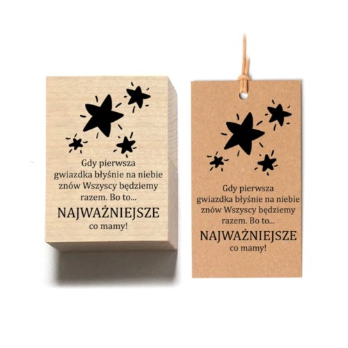 Stempel drewniany Migające Gwiazdy + Życzenia