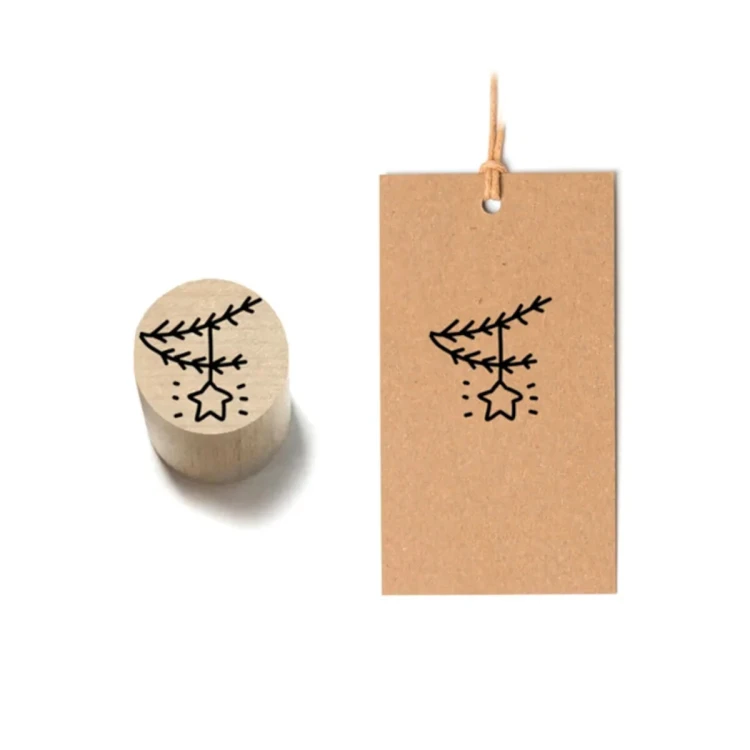 Gwiazdka na Gałązce Stempel drewniany