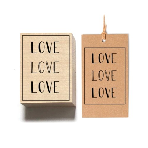 Love Napis Stempel drewniany
