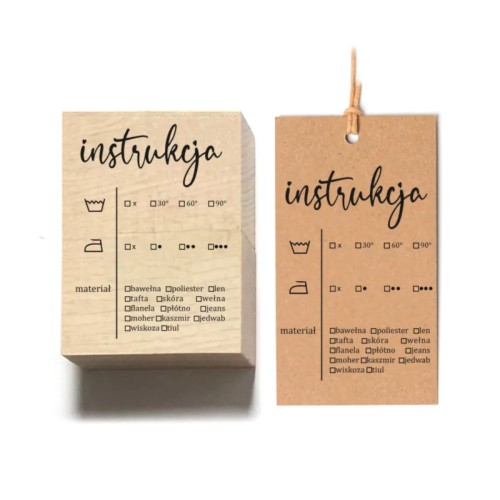 Instrukcja prania Stempel drewniany