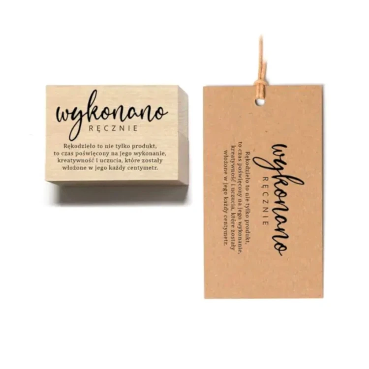 Stempel, napis - Wykonano ręcznie