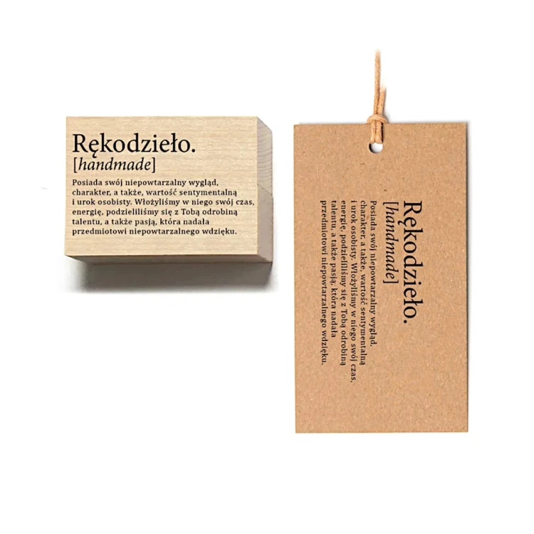 Stempel drewniany Napis Rękodzieło 3,5x5 cm