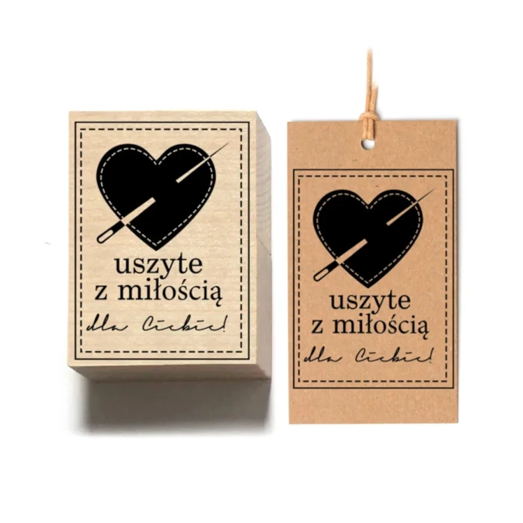 Uszyte z miłością Stempel drewniany