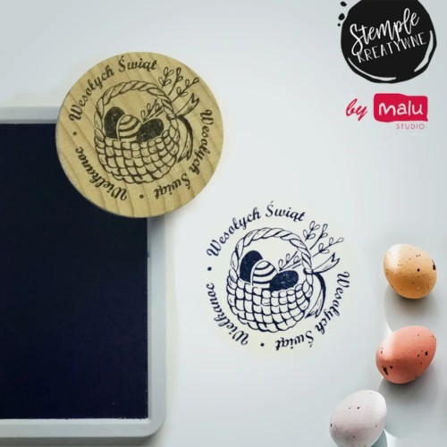 Wielkanocny Koszyczek Stempel drewniany