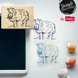 Wielkanocny Baranek Stempel drewniany